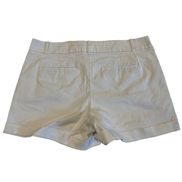 Ann Taylor Womens Chino Shorts Mid Rise Lightweight Stretch White Size 14 - Picture 2 of 8